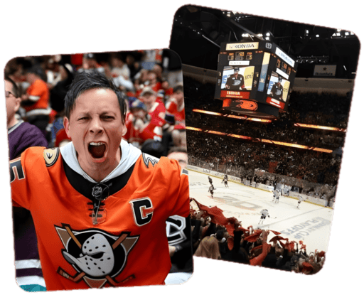 Anaheim Ducks fan and arena scenes